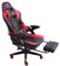 TRISENS Gaming Stuhl im modernen Racing-Design mit ausziehbarer Fußstütze Gaming Chair mit verstellbaren Design Armlehnen ergonomischer Schreibtischstuhl mit extra Stützkissen, Farbe:Schwarz/Rot