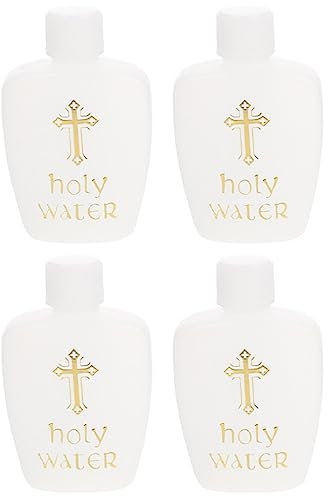 ifundom 4pcs Baptismal Holy Water Bottle Church Holy Water Bottle Holy Water Sprinkler Holy Water Storage Bottles Small Holy Boys Suit Baptism Decorations Plastic Vial Girl Travel White