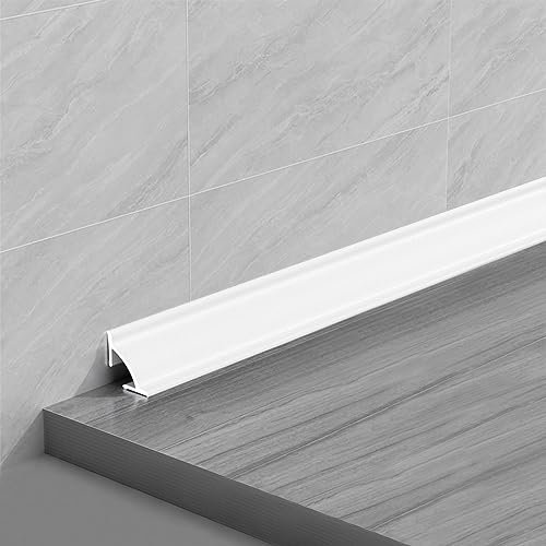 TEN-HIGH 4 Stücke Aluminium Ecklinien Kantenzierleiste,300 * 20 * 15mm Quadranten Kabelkanal,Aluminiumprofile für Heimwand-Inneneckendekoration,weiß