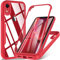 OWKEY for iPhone XR Case, [Military Grade Drop] 360° Full Body Silikon Rugged Bumper Case with Built-in Soft PET Screen Protector, Shoockproof Cover Phone Case for iPhone XR 6.1 inch, Red