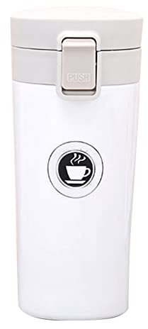 Botella de Aislamiento de Acero Inoxidable de 500 Ml, Botellas de Agua Aisladas Portátiles para Exteriores, Botella de Agua Térmica Al Vacío a Prueba de Fugas de Doble Pared para Hombres Y(Blanco)