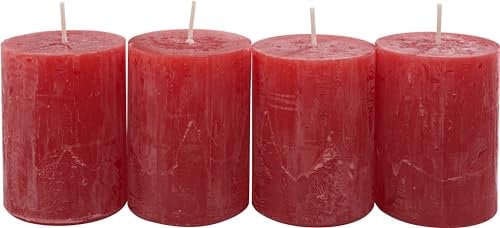 Zündkerzen Rustik, Ø 6 x 8 cm, rubinrot