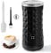 AdrreyuFny Milk Frother Electric, 4 in 1 Hot & Cold Milk Foamer, Auto Shut-Off Milk Steamer, 240ml 400w Stainless Coffee Frother for Coffee,Cappuccino,Latte (Black)