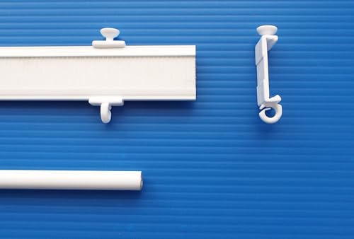myraumdesign Schiebewagen Set Paneelhänger Aluminium weiß 60 cm für Flächenvorhang Gardine - extra stabil