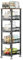 Uptyia Carrito Auxiliar con Ruedas 5 Niveles – Carro de Cocina o Baño con Cestas Extraíbles, Estantería Metálica Negra, 40x30x107,5 cm, Organizador Multiusos