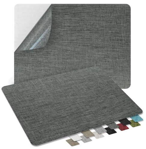 ZESION 2Pcs Self-Adhesive Linen Fabric Patches, Quick Repair for Sofas, Tents, Car Seats/8 x 11, Dark Grey