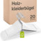 Praknu 20 Kleiderbügel Holz Weiß - 360° Drehbarer Haken - Einkerbungen im Schulterbereich - Bügel mit Hosenstange - FSC Massivholz
