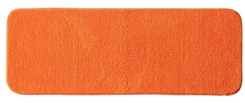 MIULEE Teppich Badematte Badezimmerteppich Bettvorleger rutschfest Badteppich Badvorleger Saugfähige Duschvorleger Waschbar Fussmatte für Wohnzimmer Schlafzimmer Badezimmer 45x120 cm Orange