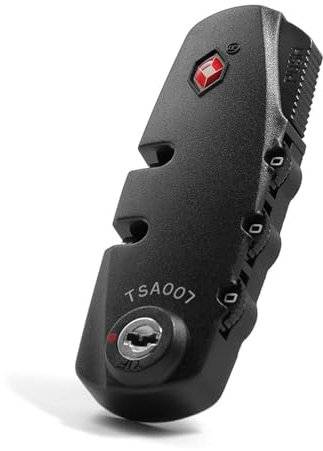 Lucchetto per Valigia, Lucchetti TSA 007 con Combinazione a 3 Cifre per Valigie, TSA Approvato Doganale Serratura per Valigia Aereo, Accessori Ricambi per Sostituzione e Retrofit, Nero