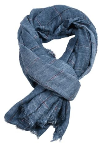 LIUPUUDLY Schal Herren Weiche Leichter Schal aus Baumwolle Mode Lang Halstuch Herrenschal (Blau)