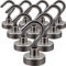 Neosmuk Magnetic Hooks, 10 kg High Performance Earth Magnets with Hooks, Extra Strong Cruise Hook for Hanging (Pistol Black, Pack of 10)