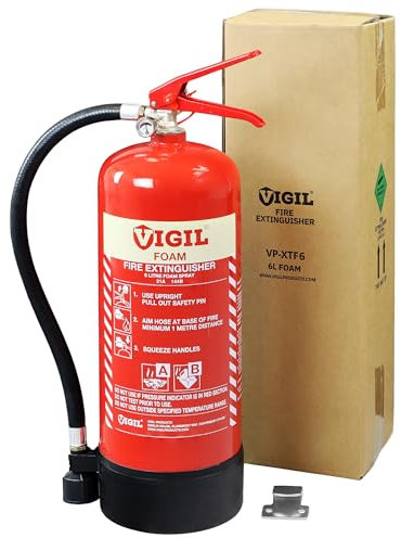 Foam Fire Extinguisher 6L – Versatile & Reliable Fire Extinguisher - 21A 144B Rating – Extinguisher for Shops, Warehouses, Offices & More - Comes with 5-Year Warranty