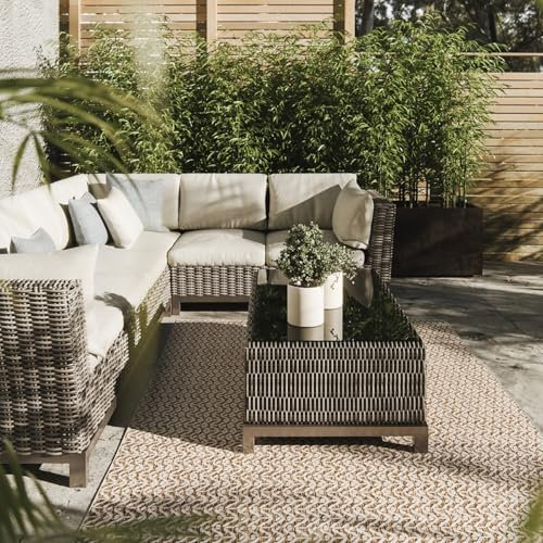 Interiyou Outdoor Teppich Wetterfest Kano - 200x300 cm Creme/Beige - Wasserfest für Balkon, Terrasse, Garten - Outdoorteppich passend auch für Wohnzimmer, Schlafzimmer und Küche - Aussenteppich