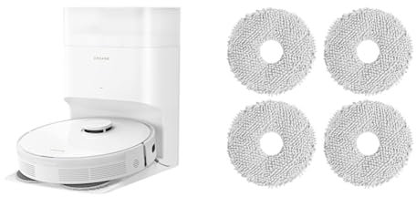 dreame Robot Aspirador y friegasuelos Vaciado automático L10s Plus, succión 7000 Pa & Paños de fregona de Repuesto ×2 Pares para L10s Ultra, L10 Ultra, L10 Prime, L20 Ultra