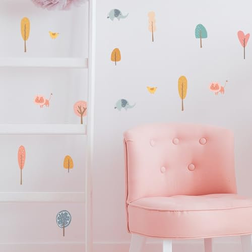 Wall Art Stickers Small Tree Wall Stickers Peel and Stick Wall Sticker for Nursery Kids Room Bedroom Decor 1319