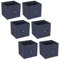 URBNLIVING Set of 1/4/6 Foldable 27cm Woven Fabric Storage Cube Box Drawer Insert Basket with Handle - Multi Colourful Collapsible Toy Arts & Crafts Bins, Durable and Lightweight for Home Office