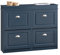 SoBuy Schuhschrank mit 4 Klappen - Schmaler Schuhkipper mit 8 Ablagen, Verstellbares Schuhregal für Diele, Flur & Eingangsbereich - Flurschrank mit Kippsicherung 105x82x24cm Blau FSR79-B