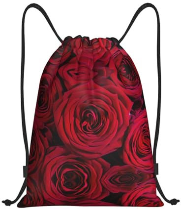 DEXNEL Garden Roses - Zaino da palestra con coulisse, per donne, uomini, bambini, grandi dimensioni, Nero, S