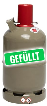 Bluecraft Eigentum Propan Gasflaschen 5kg und 11kg Regeneriert gefüllt 10 Jahre geprüft für Gas-Grill, Gas-Kocher, Gas-Ofen, Wohnwagen, camping (5 kg gefüllt)