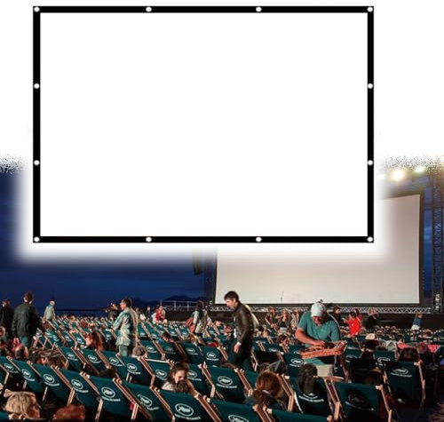 IMUNKT Large Projector Screen 100 180 200 250 300 Foldable Washable Movie Screen, Wall Mount Hanging Indoor Outdoor Screen, 4K 16:9 HD Video Projection Screen(16:9,300)