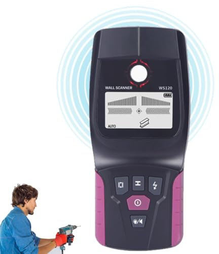 Scanner mural multifonctionnel, détecteur de métaux for conduites d'eau en PVC et câbles sous tension, détecteur de métaux mural numérique LCD HD, adapté à la détection de métaux, de bois et de câbles