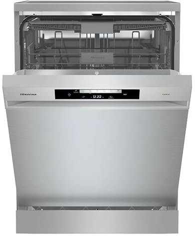 Hisense HS643C90X Lavastoviglie Libera Installazione16 Coperti 6 Programmi 3 Cestelli AutoDry Classe C Dual display Silver 3 bracci programma rapido