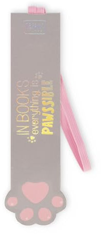 Legami - Lesezeichen mit Gummiband, FSC-zertifiziertes Papier, Kitty Paw Motiv, hält Sengo und Buch geschlossen, 4,7 x 17,5 cm