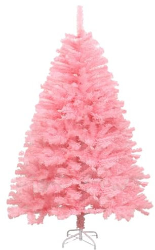 kiskick Árbol de Navidad artificial rosa de 1,8 m, árbol de Navidad de pino con bisagras, incluye soporte, decoración de carnaval de temporada con múltiples ramas y soporte plegable, 180 cm