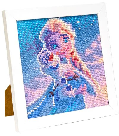 LAISU Eiskönigin Diamond Painting mit Rahmen für Kinder ab 6 Jahre, Jugendliche und Erwachsene Anfänger, Kleine 20x20cm Prinzessin 5D Diamant Malerei Bilder, DIY Mosaik Kunst Bastelset für Mädchen