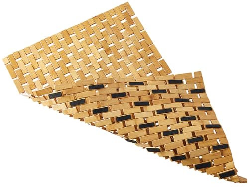 Bamboo Bath Tray, Holz-Badmatte, wetterfeste Badematte, Duschbodenmatte, 40 x 60 cm, wasserfeste Matte mit rutschfestem Woven-Design für Bade- und Badezimmer,