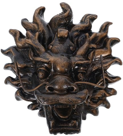 BESPORTBLE Fontaine Murale Extérieure en Résine 13x15x8 Cm pour Jardin Et Décoration De Fontaine à Tête De Dragon Décorative pour Villa Jet d'eau Murale