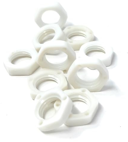 M12 12mm Nylon Locknut, Pack of 10, White | Polyamide, Durable, Lightweight, Fastening Solution