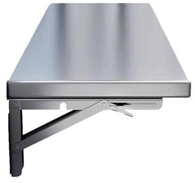 An der Wand montierter Klapptisch, Klappbares Wandregal aus Edelstahl 304, Metall, Schwebender Schreibtisch, for kleine Räume, for Waschküche, Hausbar, Küche, Garage, Hauswirtschaftsraum(31.5x11.8in/8