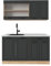 Vicco Singleküche R-Line, Anthrazit Landhaus/Goldkraft Eiche, 140 cm, AP Marmor
