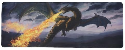 lachineuse Tapis DE Souris XXL - Dragon de Feu - Mythes et Traditions - 800 x 300 x 3 mm - Déco Chinoise - Antidérapant et Résistant à l'eau - Déco Bureau - Idée Cadeau Japon Asie