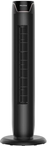 Pelonis Ventilateur tour oscillant avec télécommande, ventilateur de sol électrique sur pied pour chambre à coucher, bureau et maison, ventilateur tour portable sans pales rafraîchissant silencieux