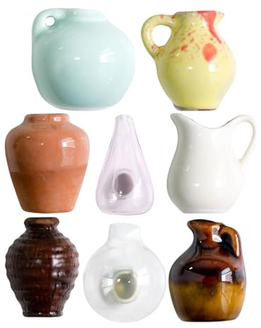 Vaso magneti, Whiteboard Decoration Magneti, 3D Ceramic Flower Vasi Magnetic Sticker, Ideale per condizionatori d'aria, Fridges, House Decoration Accessories, multicolore, set di 5 and 8