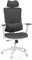 MyBuero Drehstuhl ergonomisch ERGOMY I WF Bürostuhl mit Flexibler Lordosenstütze, Kopfstütze und Armlehnen höhenverstellbar, Stoff Grau
