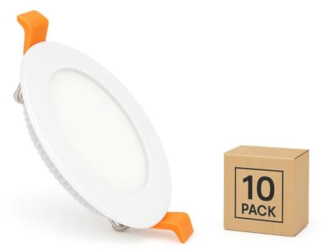 LEDKIA LED Einbaustrahler flach 12W Rund SuperSlim Ausschnitt Ø 155 mm (Pac
