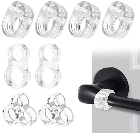 8 Stück Türgriffstopper Transparent, Stopper für Türgriff & Fenstergriff, Mehrfach-Ring Türgriff Dämpfer als Türschoner, Klinkenschutz gegen Macken an Wänden & Möbeln
