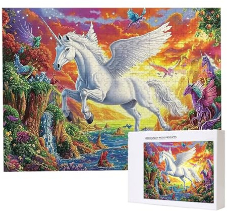 Puzzle 6000 Stück Jigsaw Puzzles für Erwachsene Einhorn Puzzle Herausfordernde Familie Aktivität Spiele pädagogisch, Stressabbau, Bunte DIY Puzzles Handwerk für Home Decor Geschenke b-181