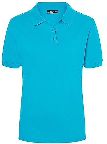 James & Nicholson Damenpolo Classic - Piqué-Poloshirt mit gestrickten Bündchen | Farbe: Turquoise | Grösse: L