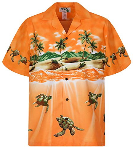 KY‘s Original Hawaiihemd, Turtle altes Design, orange, M