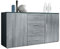 Vladon Sideboard Faro V1 - Kommode mit 2 Türen & 4 Schubladen, Schrank mit LED Lichtleiste, Anthrazit matt/Avola-Anthrazit (138,5 x 75,5 x 35)