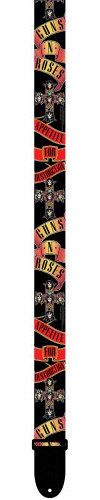 Perri's Leather PLLPCPRB Polyester Gitarrengurt Guns N Roses Logo mit Totenköpfen