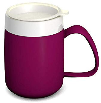 Ornamin Becher mit Trink-Trick 140 ml brombeer mit Thermofunktion und Trinkdeckel (Modell 207 + 814) / Spezial-Trinkhilfe, Nasenbecher, Schnabelbecher