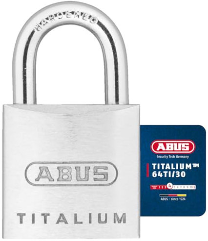 ABUS Titalium 64TI/30 - Lot de 2, même combinaison - Cadenas de cave avec corps de serrure en aluminium spécial - anse en acier trempé - niveau de sécurité ABUS 4