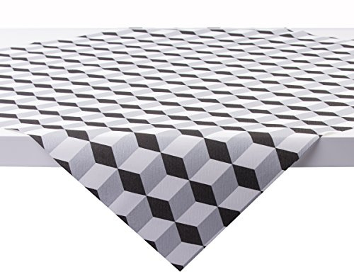 Sovie Home Tischdecke Chicago in Silber-SCHWARZ aus Linclass Airlaid, 80x80cm, 1 Stück, geometrisches 3D-Design, Moderne Einweg-Mitteldecke - Ideal für Partys & Events