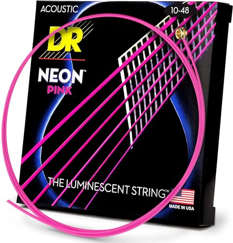 DR NPA-10 Cordes pour guitare acoustique Rose fluo
