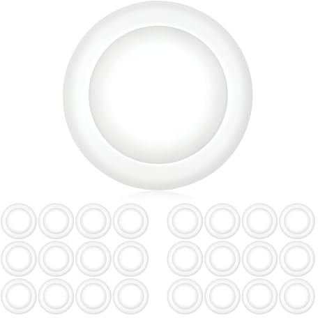 PARMIDA (24 Pack) 5/6 Inch Dimmable LED Disk Light Surface Flush Mount 15W, UL Listed, Recessed Retrofit Ceiling Disc Lights, Energy Star, Installs into Junction Box Or Recessed Can, 1050lm - 5000K